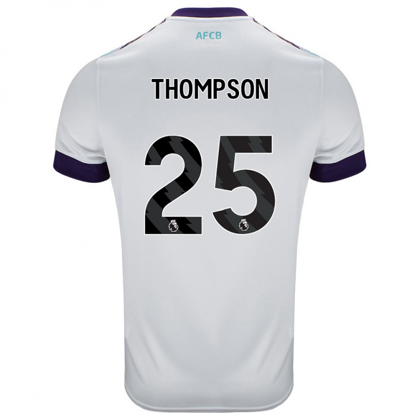 Kids Football Kenni Thompson #25 White Green Purple Away Jersey 2024/25 T-Shirt Canada