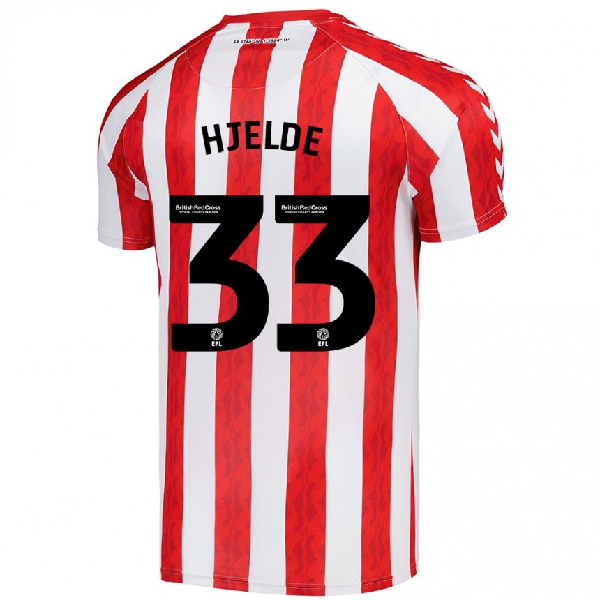 Men Football Leo Fuhr Hjelde #33 Red White Home Jersey 2024/25 T-Shirt Canada