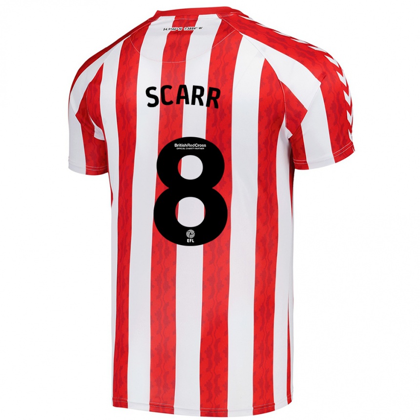 Men Football Emily Scarr #8 Red White Home Jersey 2024/25 T-Shirt Canada