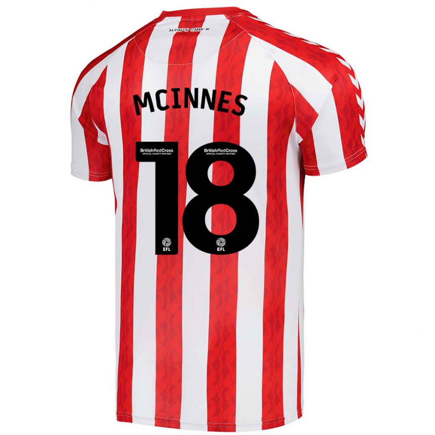 Homme Football Maillot Libby Mcinnes #18 Rouge Blanc Tenues Domicile 2024/25 Canada