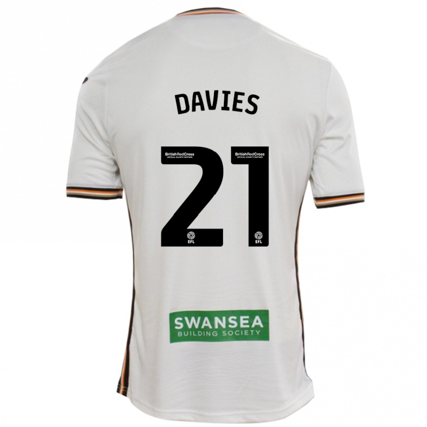 Men Football Laura Davies #21 White Home Jersey 2024/25 T-Shirt Canada