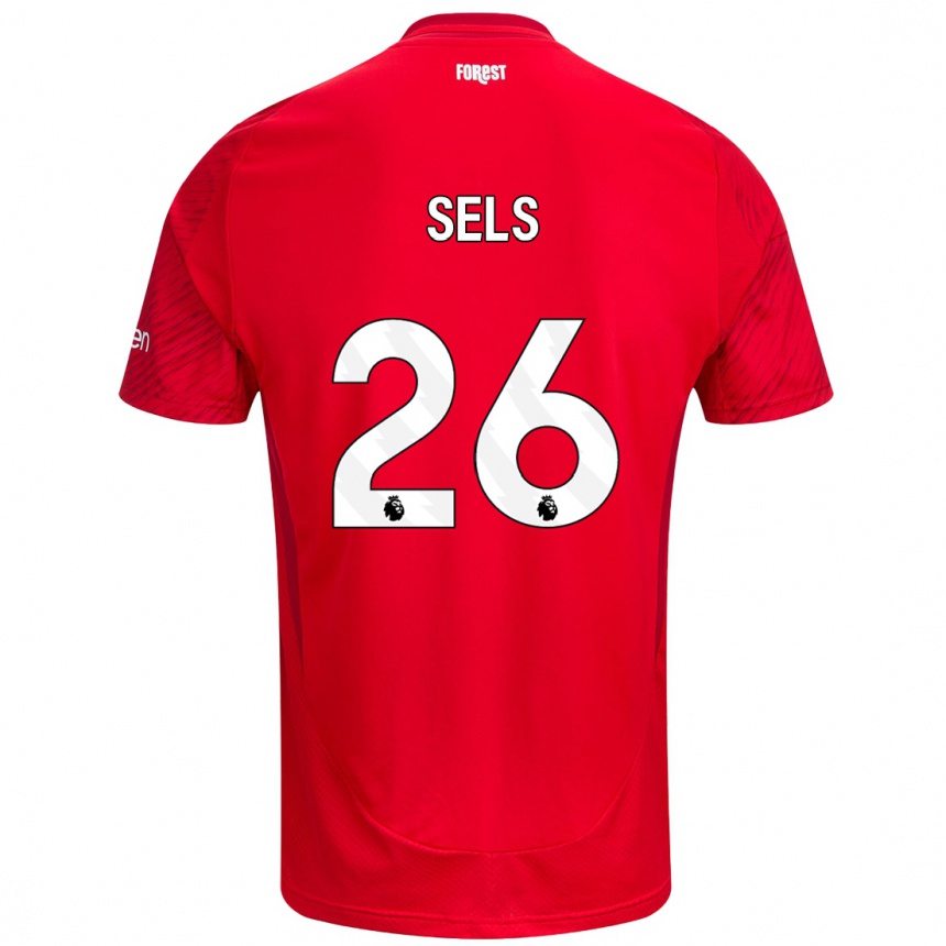 Homme Football Maillot Matz Sels #26 Rouge Blanc Tenues Domicile 2024/25 Canada