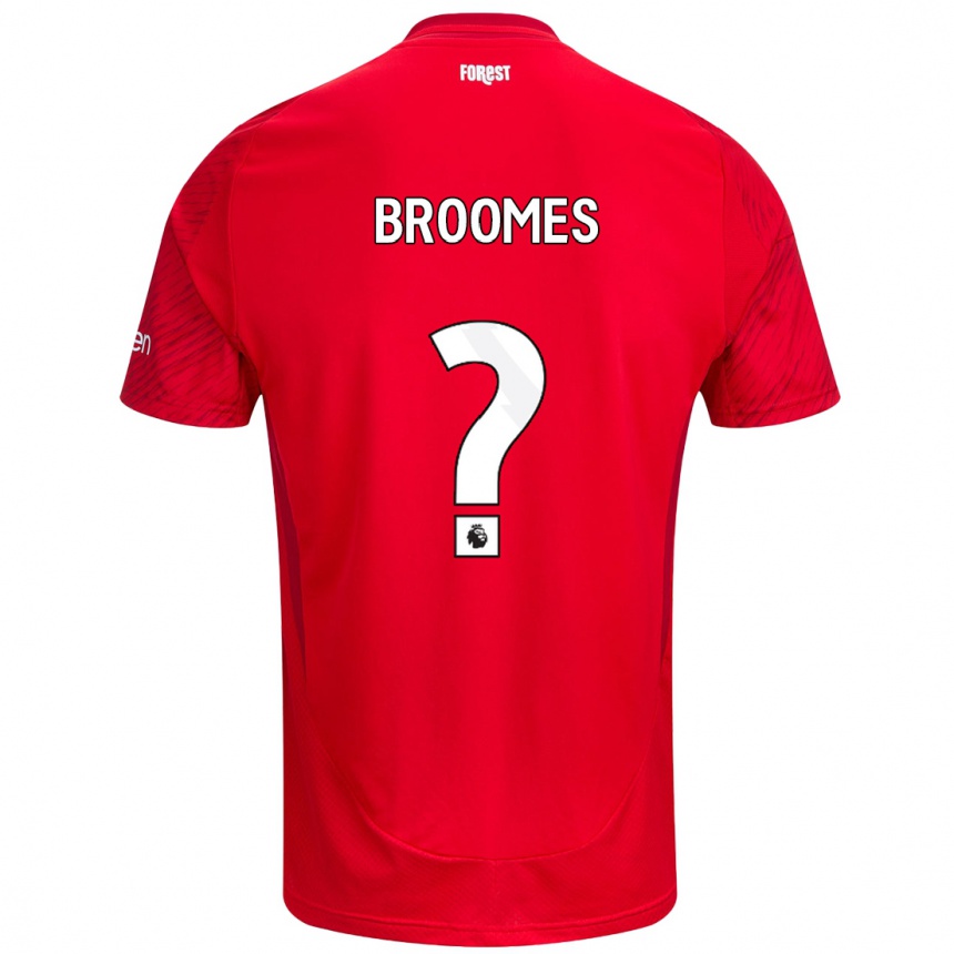 Men Football Ethan Broomes #0 Red White Home Jersey 2024/25 T-Shirt Canada