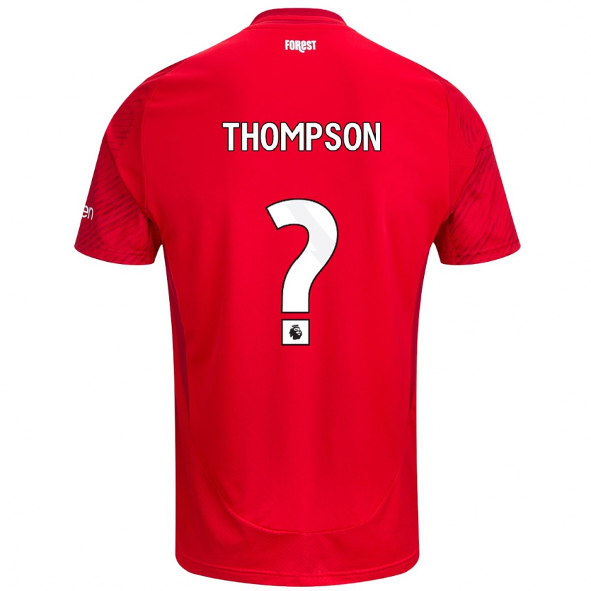 Men Football Will Thompson #0 Red White Home Jersey 2024/25 T-Shirt Canada