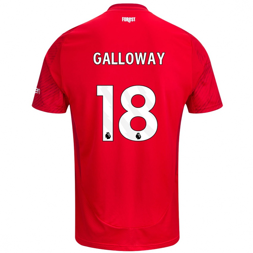 Homme Football Maillot Bridget Galloway #18 Rouge Blanc Tenues Domicile 2024/25 Canada