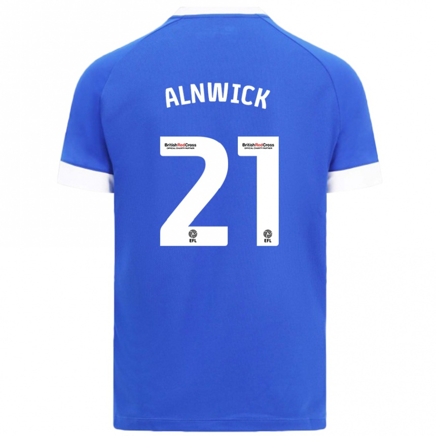 Men Football Jak Alnwick #21 Sky Blue Home Jersey 2024/25 T-Shirt Canada