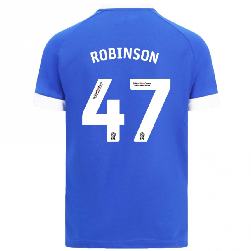 Men Football Callum Robinson #47 Sky Blue Home Jersey 2024/25 T-Shirt Canada