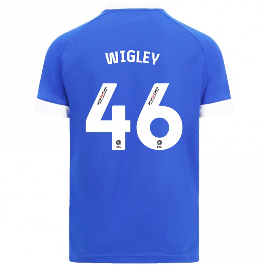 Men Football Morgan Wigley #46 Sky Blue Home Jersey 2024/25 T-Shirt Canada