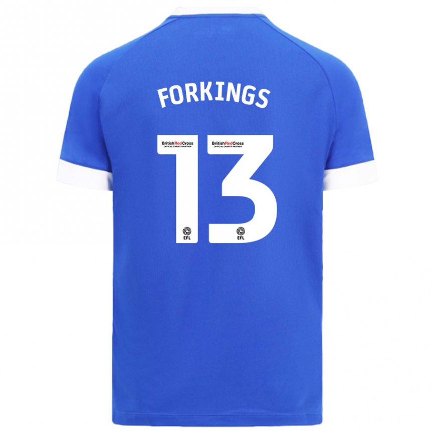 Men Football Amelia Forkings #13 Sky Blue Home Jersey 2024/25 T-Shirt Canada