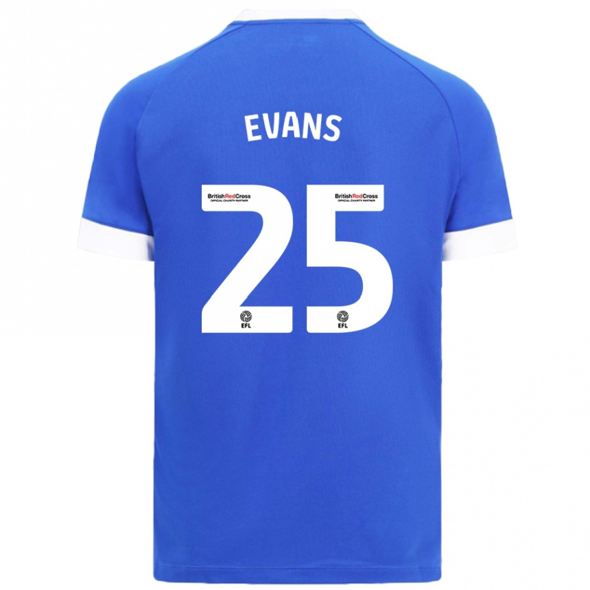 Homme Football Maillot Kieron Evans #25 Bleu Ciel Tenues Domicile 2024/25 Canada