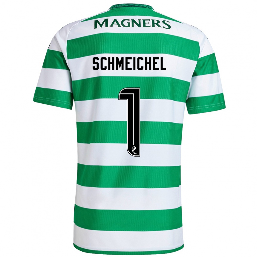 Men Football Kasper Schmeichel #1 Green White Home Jersey 2024/25 T-Shirt Canada