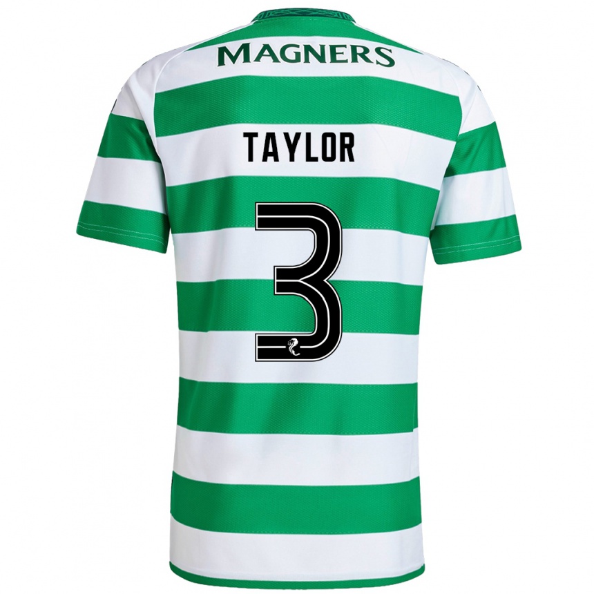 Men Football Greg Taylor #3 Green White Home Jersey 2024/25 T-Shirt Canada