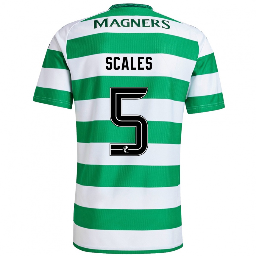 Men Football Liam Scales #5 Green White Home Jersey 2024/25 T-Shirt Canada