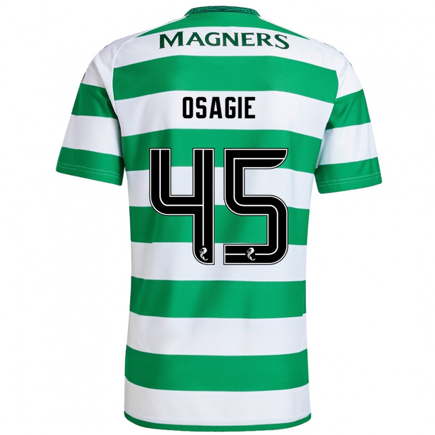 Men Football Justin Osagie #45 Green White Home Jersey 2024/25 T-Shirt Canada