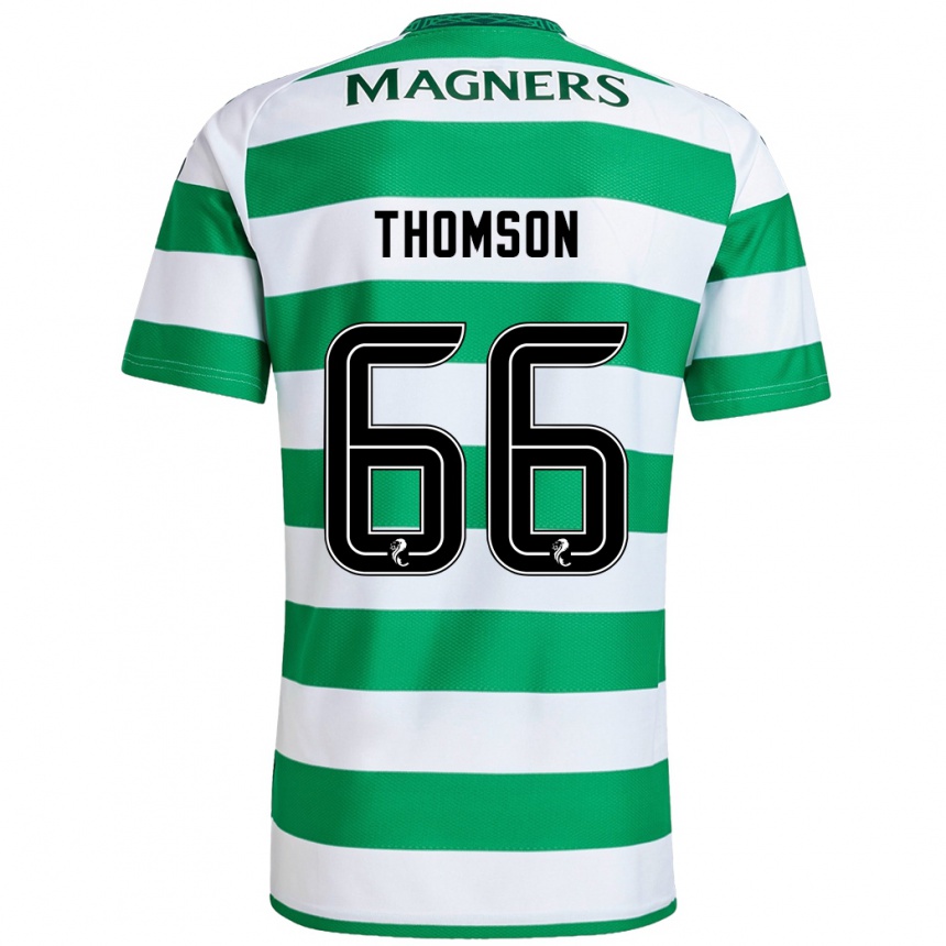 Men Football Corey Thomson #66 Green White Home Jersey 2024/25 T-Shirt Canada