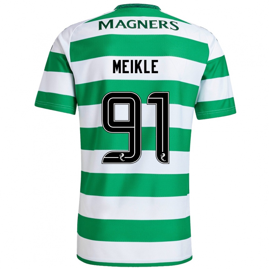 Men Football Jamie Meikle #91 Green White Home Jersey 2024/25 T-Shirt Canada