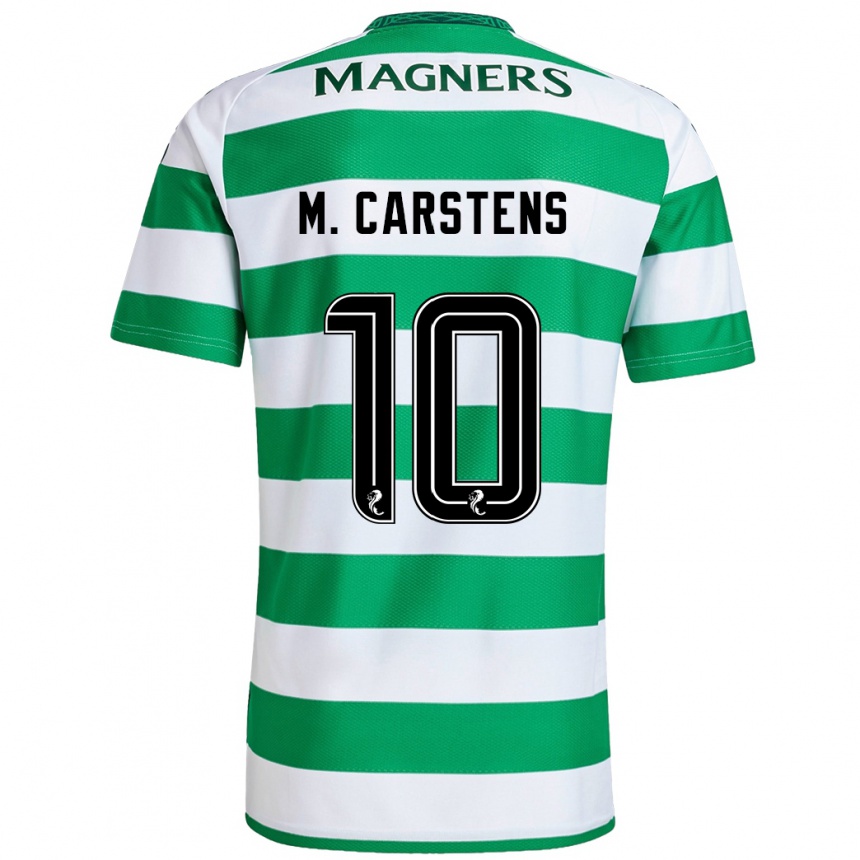 Men Football Mathilde Carstens #10 Green White Home Jersey 2024/25 T-Shirt Canada