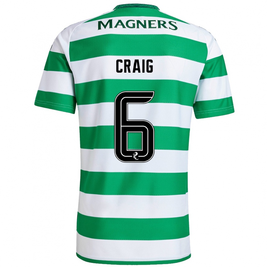 Men Football Chloe Craig #6 Green White Home Jersey 2024/25 T-Shirt Canada