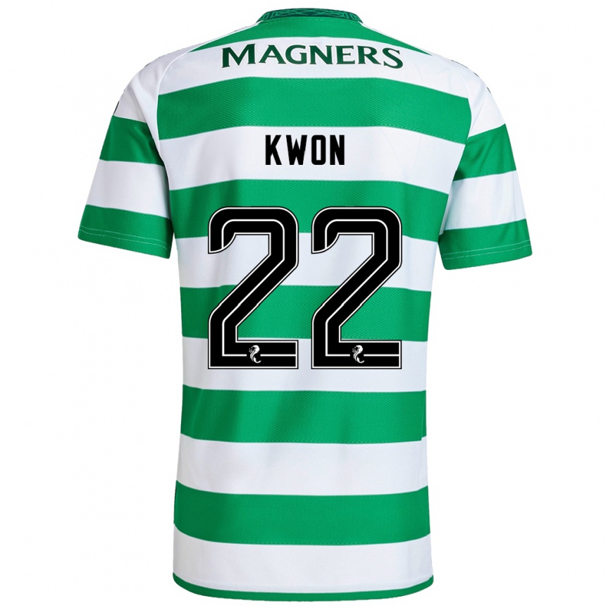 Men Football Hyeok-Kyu Kwon #22 Green White Home Jersey 2024/25 T-Shirt Canada