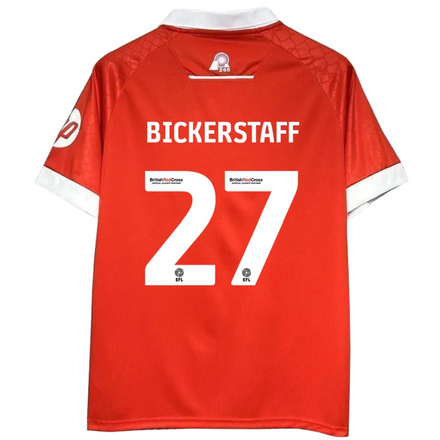 Homme Football Maillot Jake Bickerstaff #27 Rouge Blanc Tenues Domicile 2024/25 Canada