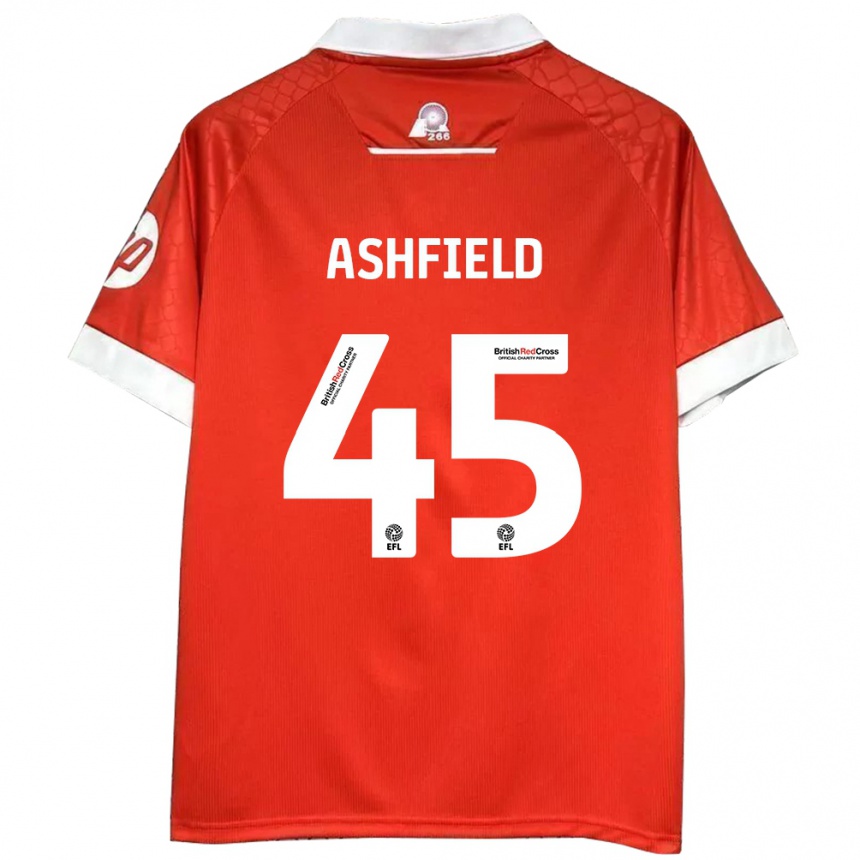 Homme Football Maillot Harry Ashfield #45 Rouge Blanc Tenues Domicile 2024/25 Canada