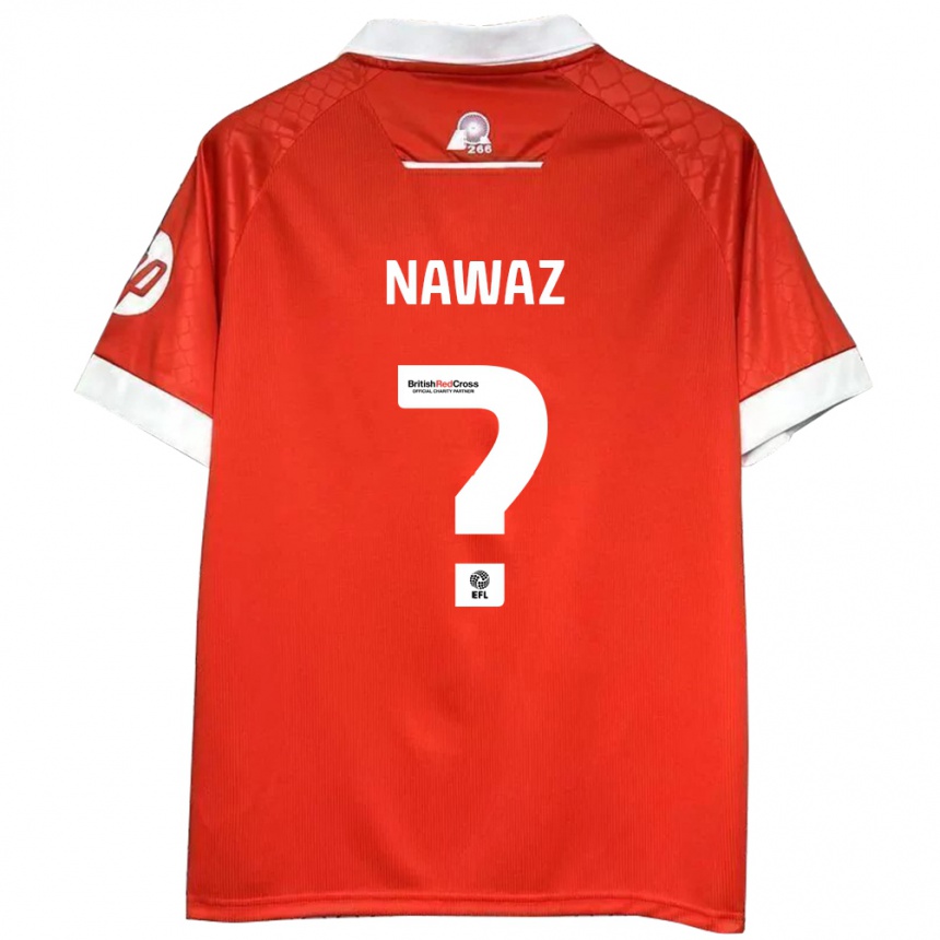 Men Football Umar Nawaz #0 Red White Home Jersey 2024/25 T-Shirt Canada