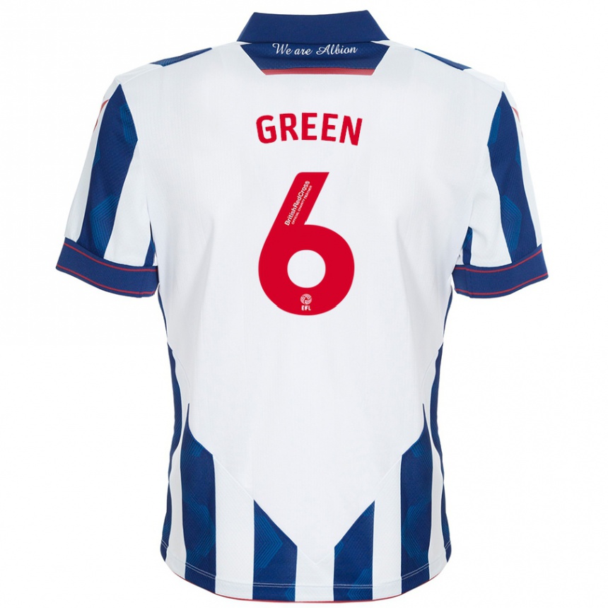 Men Football Isabel Green #6 White Dark Blue Home Jersey 2024/25 T-Shirt Canada