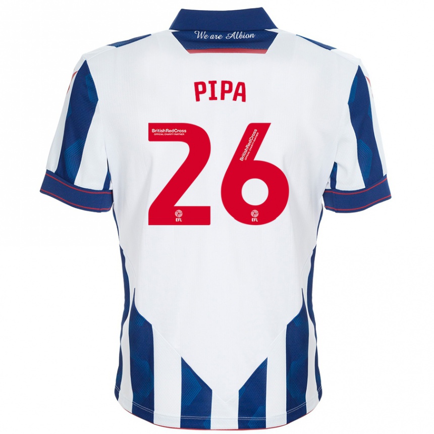 Men Football Pipa #26 White Dark Blue Home Jersey 2024/25 T-Shirt Canada