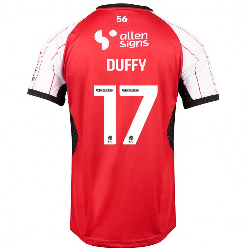 Men Football Dylan Duffy #17 White Home Jersey 2024/25 T-Shirt Canada