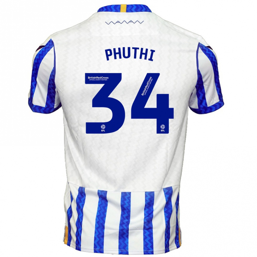 Men Football Joey Phuthi #34 Blue White Home Jersey 2024/25 T-Shirt Canada