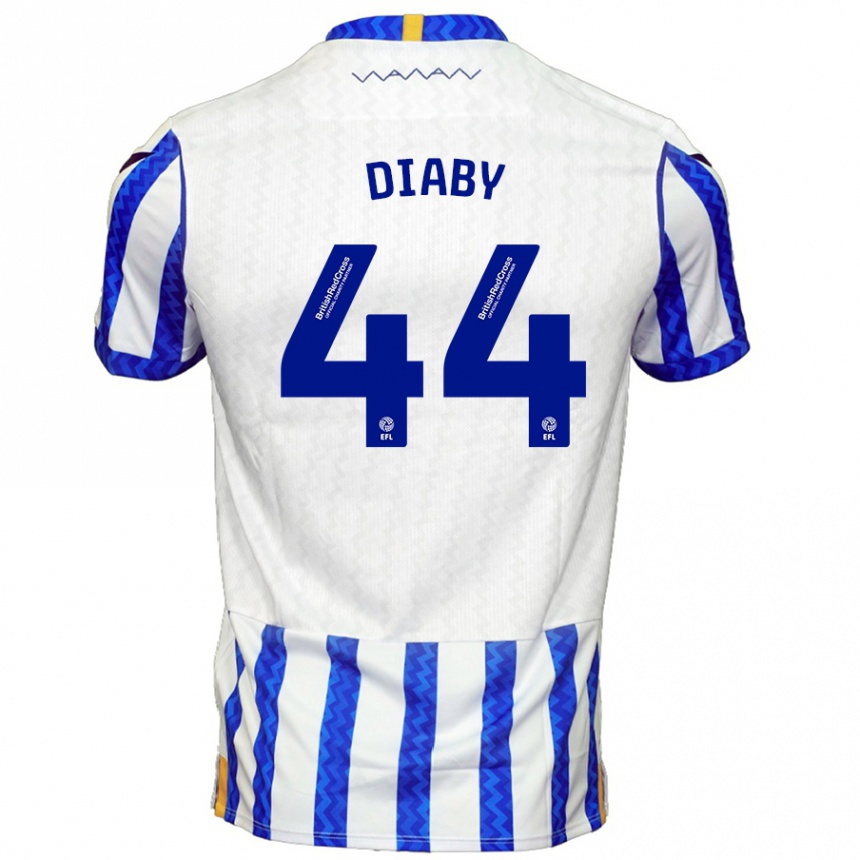 Men Football Momo Diaby #44 Blue White Home Jersey 2024/25 T-Shirt Canada