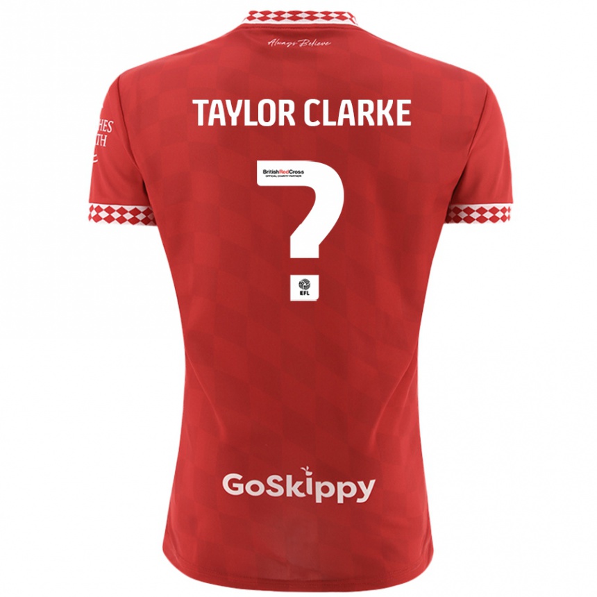 Men Football Omar Taylor-Clarke #0 Red Home Jersey 2024/25 T-Shirt Canada