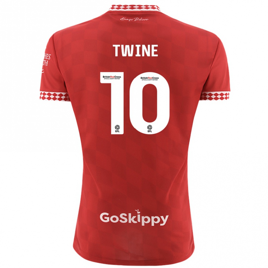 Men Football Scott Twine #10 Red Home Jersey 2024/25 T-Shirt Canada