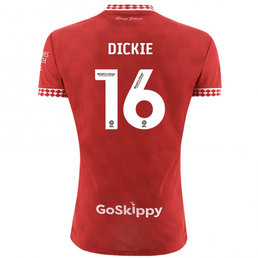 Men Football Rob Dickie #16 Red Home Jersey 2024/25 T-Shirt Canada