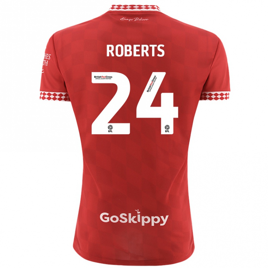 Men Football Haydon Roberts #24 Red Home Jersey 2024/25 T-Shirt Canada