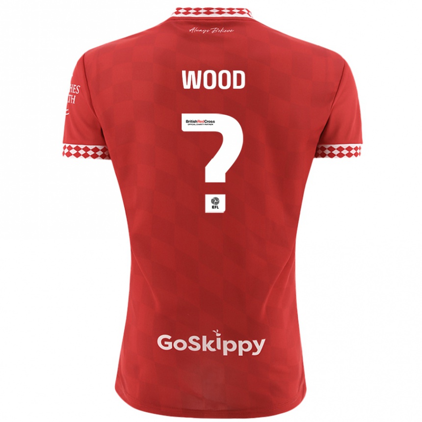 Men Football Callum Wood #0 Red Home Jersey 2024/25 T-Shirt Canada