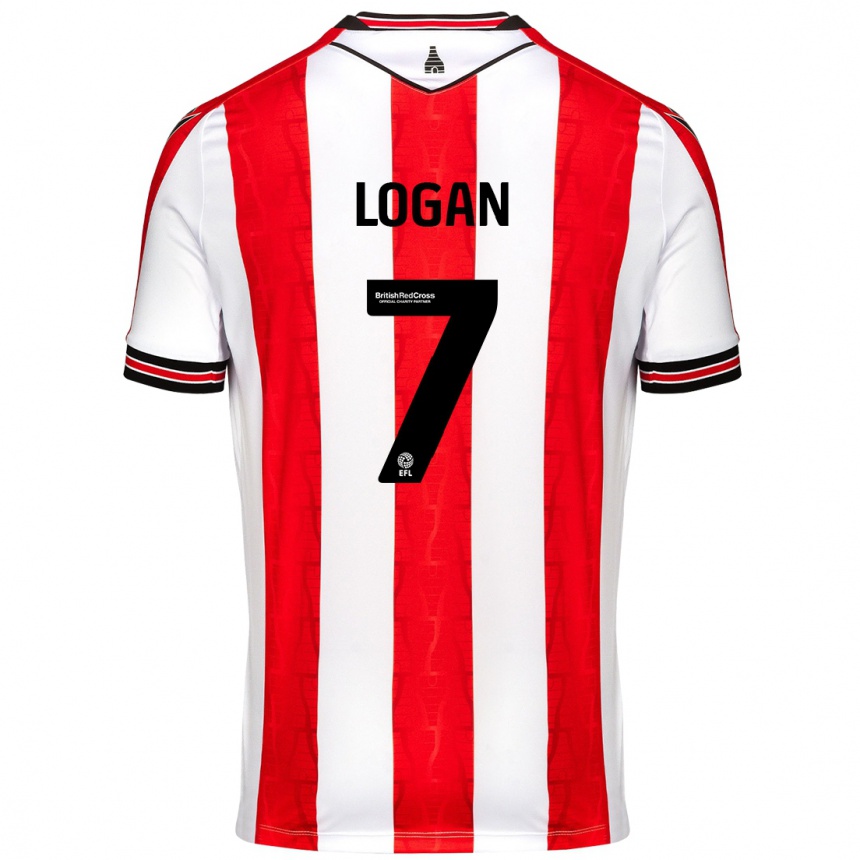 Homme Football Maillot Heidi Logan #7 Rouge Blanc Tenues Domicile 2024/25 Canada