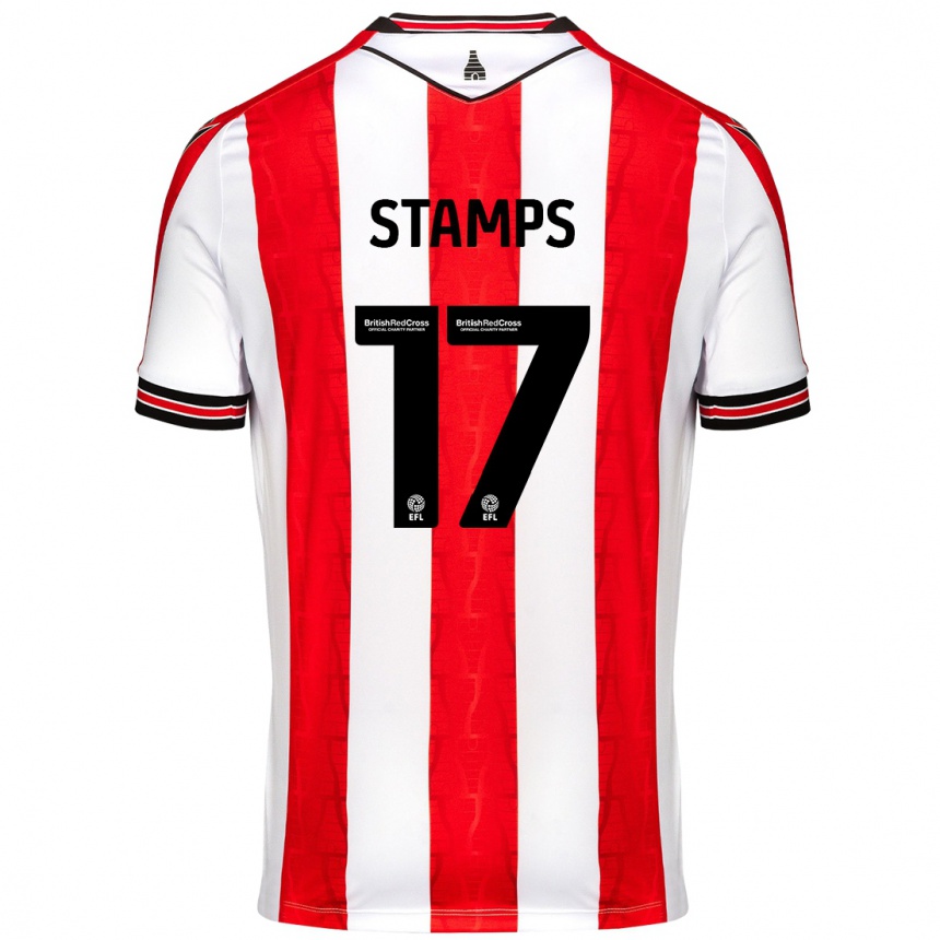 Homme Football Maillot Shannon Stamps #17 Rouge Blanc Tenues Domicile 2024/25 Canada