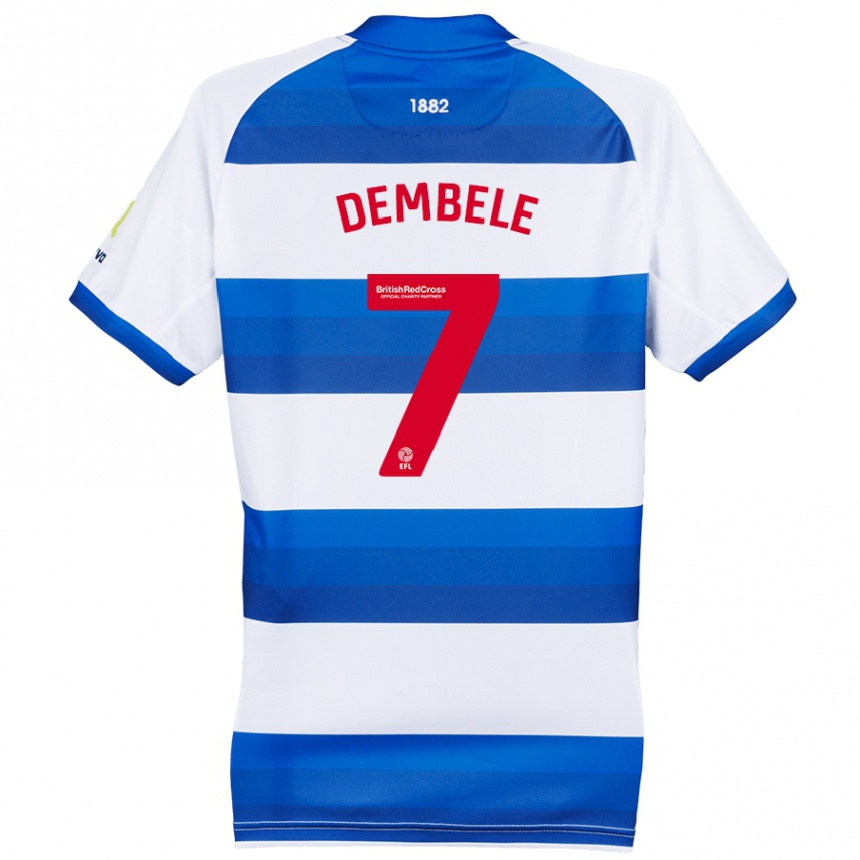 Men Football Karamoko Dembélé #7 White Blue Home Jersey 2024/25 T-Shirt Canada