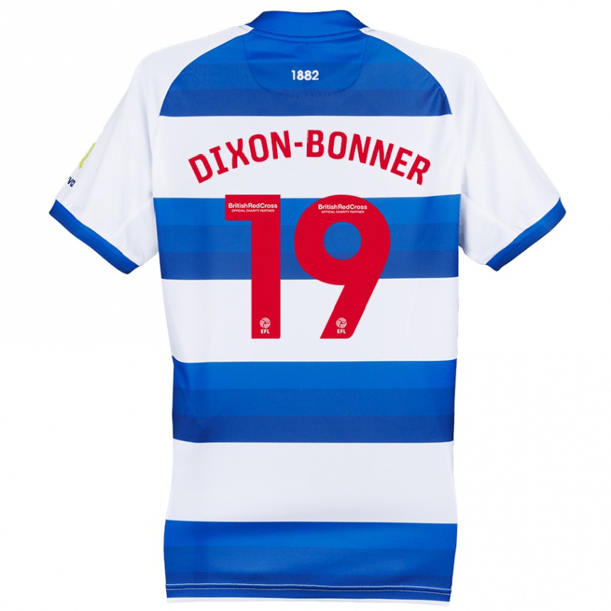 Men Football Elijah Dixon-Bonner #19 White Blue Home Jersey 2024/25 T-Shirt Canada