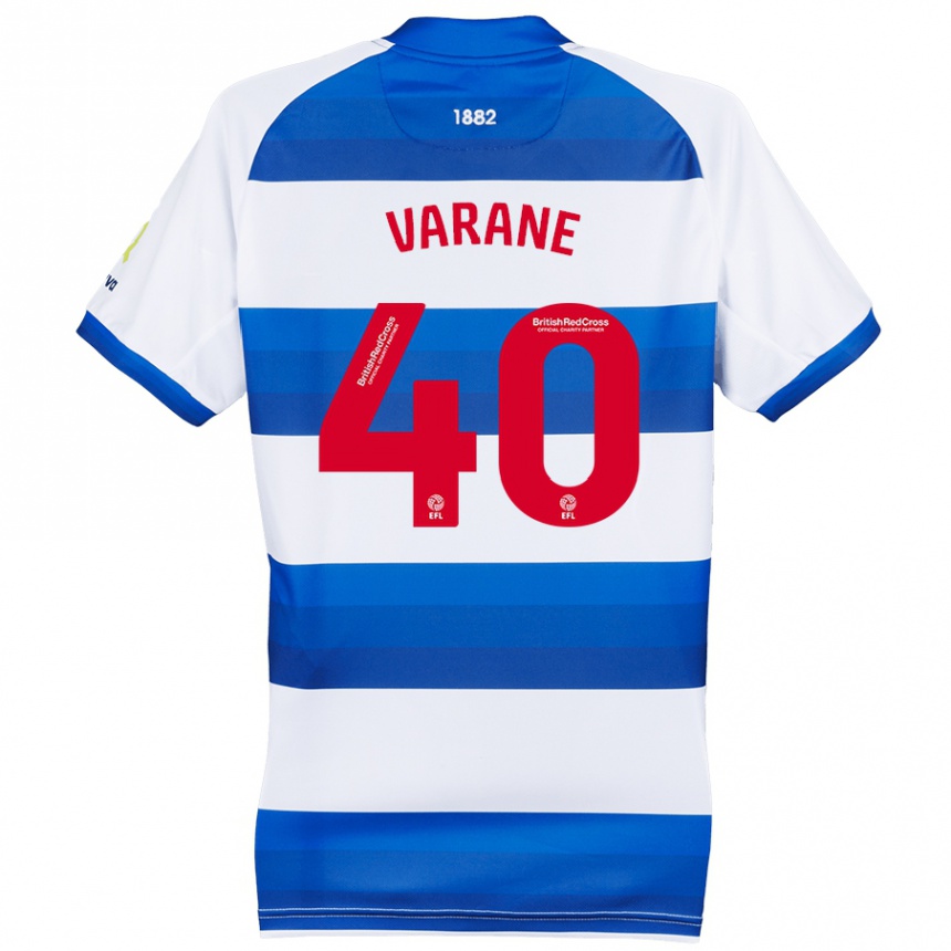 Men Football Jonathan Varane #40 White Blue Home Jersey 2024/25 T-Shirt Canada