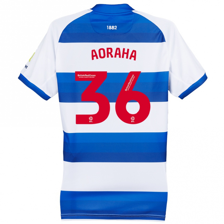 Men Football Alexander Aoraha #36 White Blue Home Jersey 2024/25 T-Shirt Canada