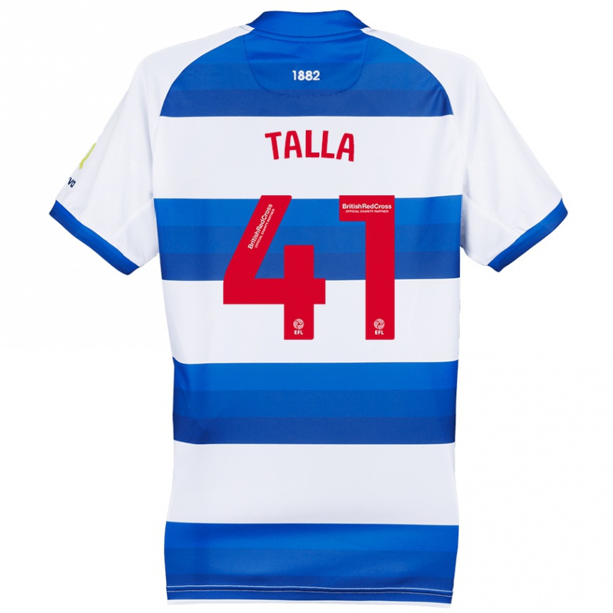 Men Football Lorent Talla #41 White Blue Home Jersey 2024/25 T-Shirt Canada