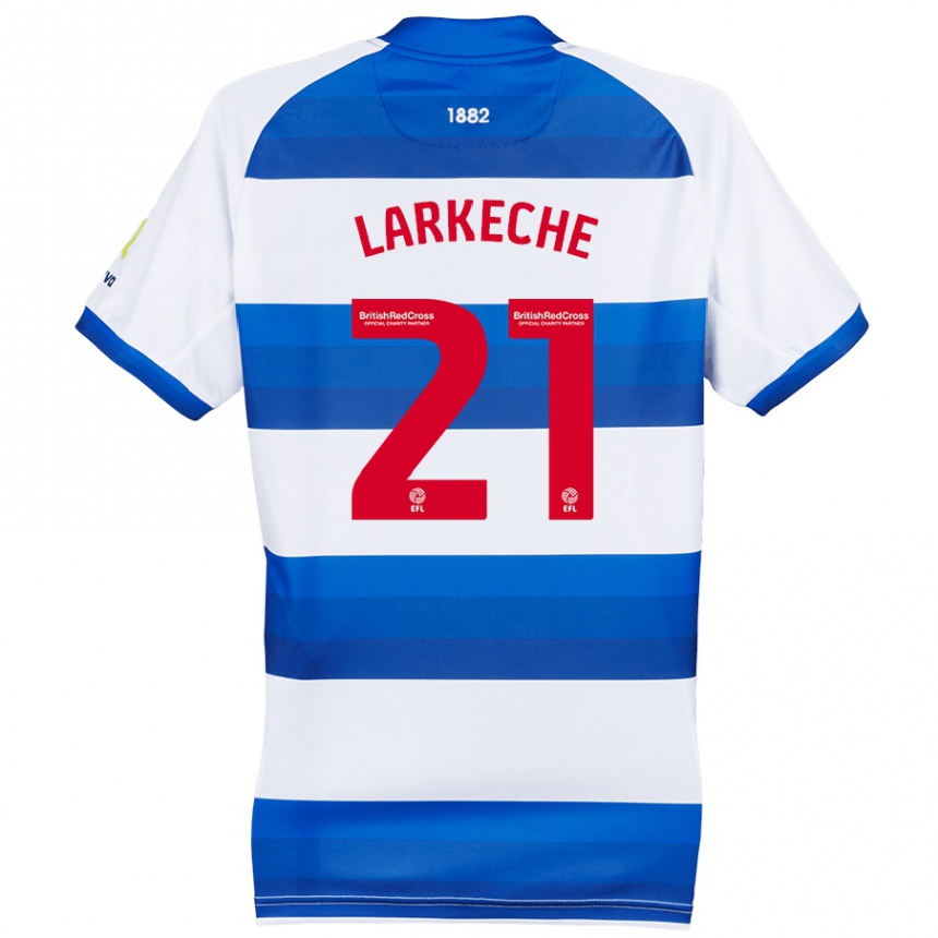 Men Football Ziyad Larkeche #21 White Blue Home Jersey 2024/25 T-Shirt Canada