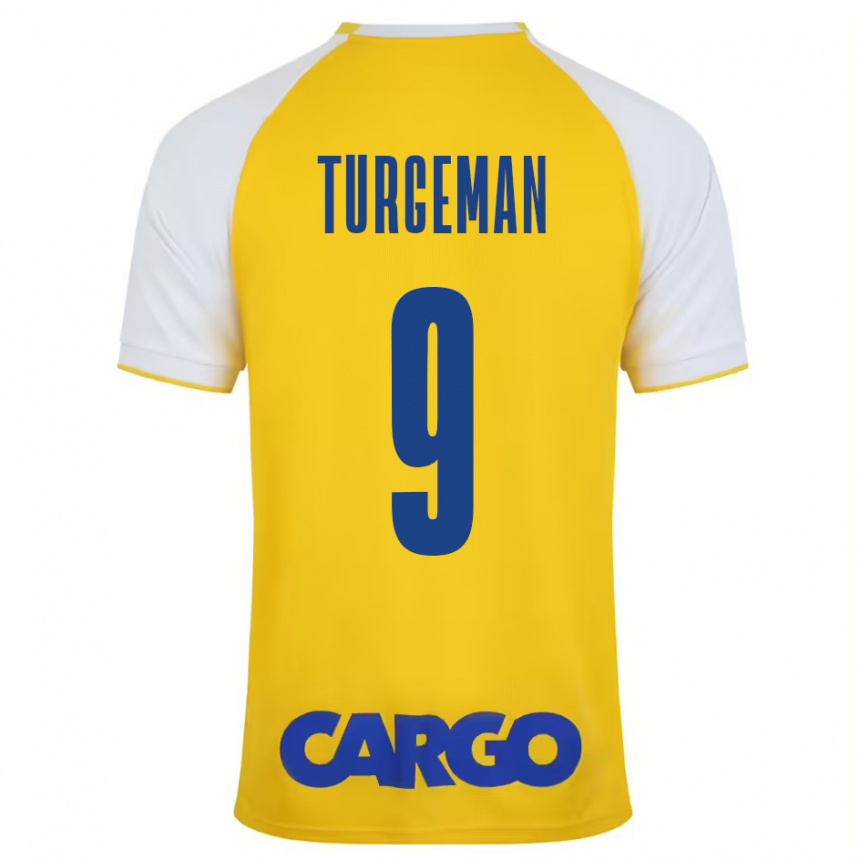 Men Football Dor Turgeman #9 Yellow White Home Jersey 2024/25 T-Shirt Canada