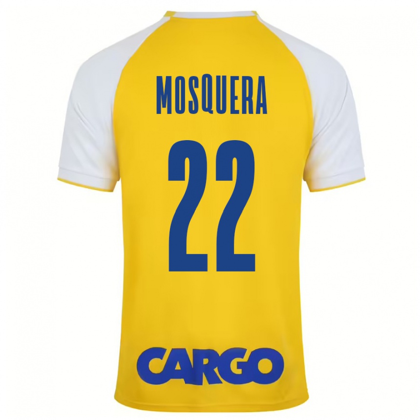 Homme Football Maillot Orlando Mosquera #22 Jaune Blanc Tenues Domicile 2024/25 Canada