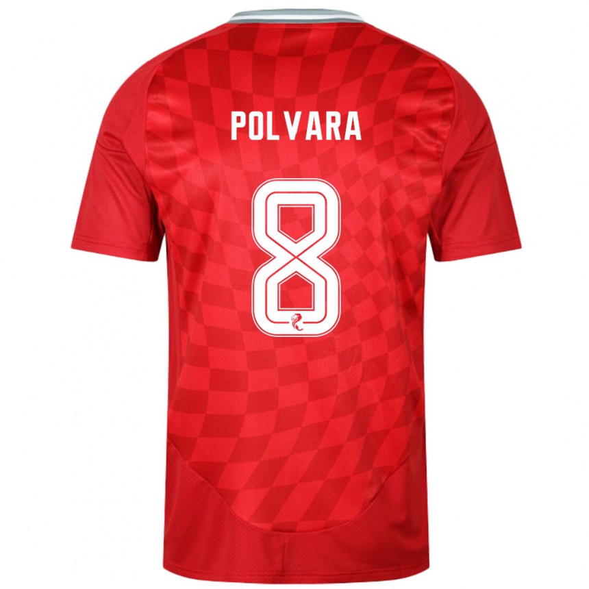 Men Football Dante Polvara #8 Red Home Jersey 2024/25 T-Shirt Canada