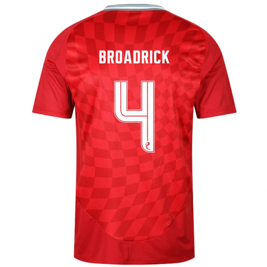 Homme Football Maillot Jessica Broadrick #4 Rouge Tenues Domicile 2024/25 Canada