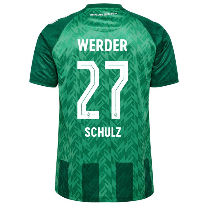 Men Football Ole Schulz #27 Green Home Jersey 2024/25 T-Shirt Canada