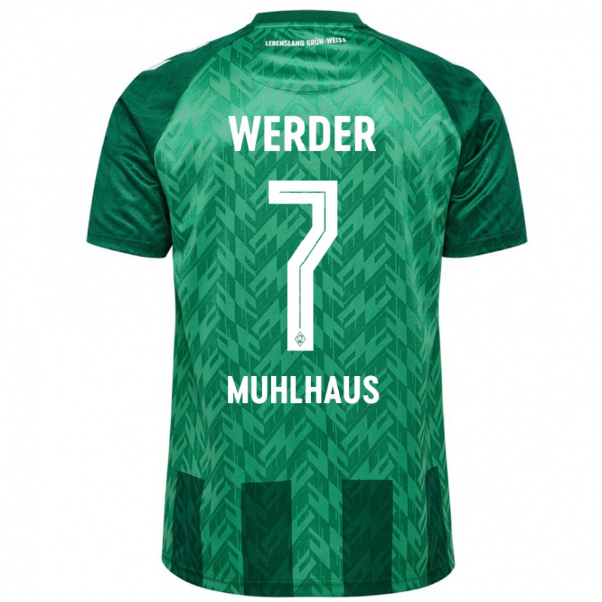 Men Football Larissa Mühlhaus #7 Green Home Jersey 2024/25 T-Shirt Canada